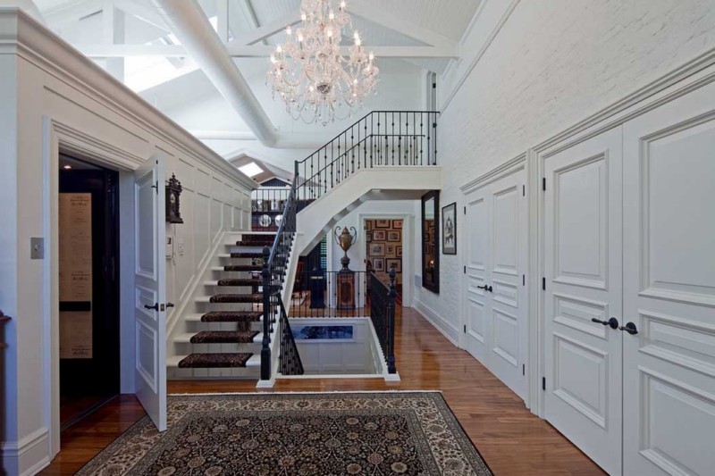 classic 3 story chandelier with impressive use of space