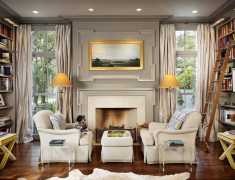 classic design living room grey wall cladding