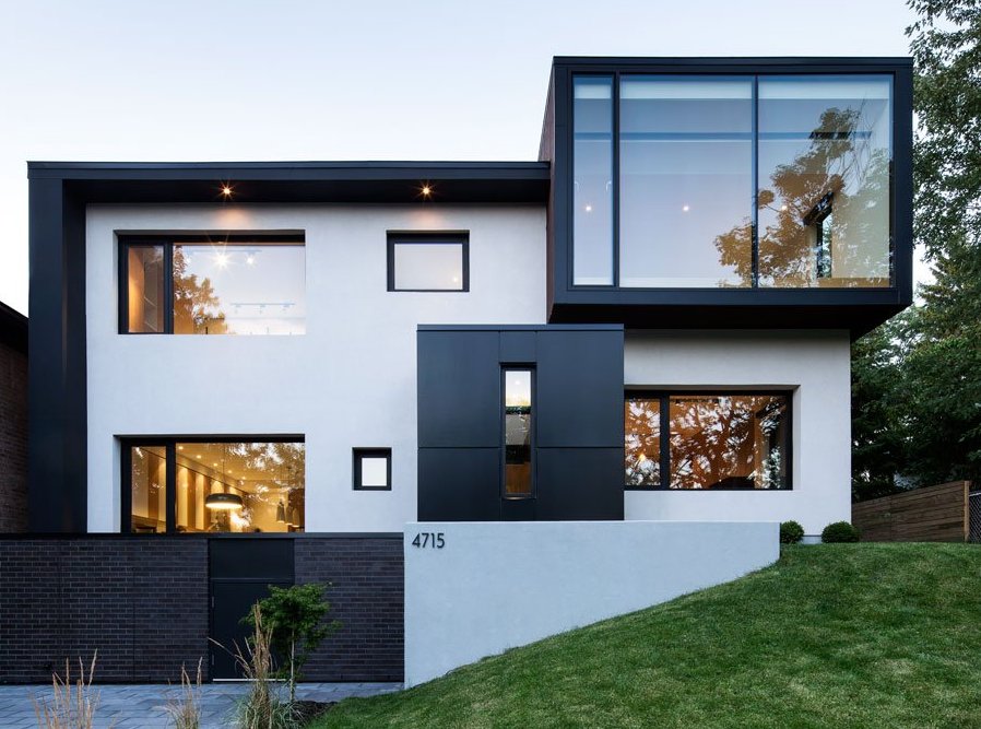 cubic house with monochrome elements