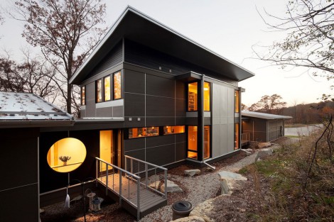 dark exterior modern home