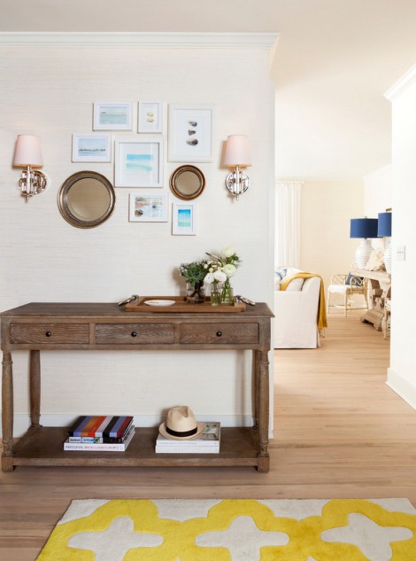 grasscloth with bleached oak floor