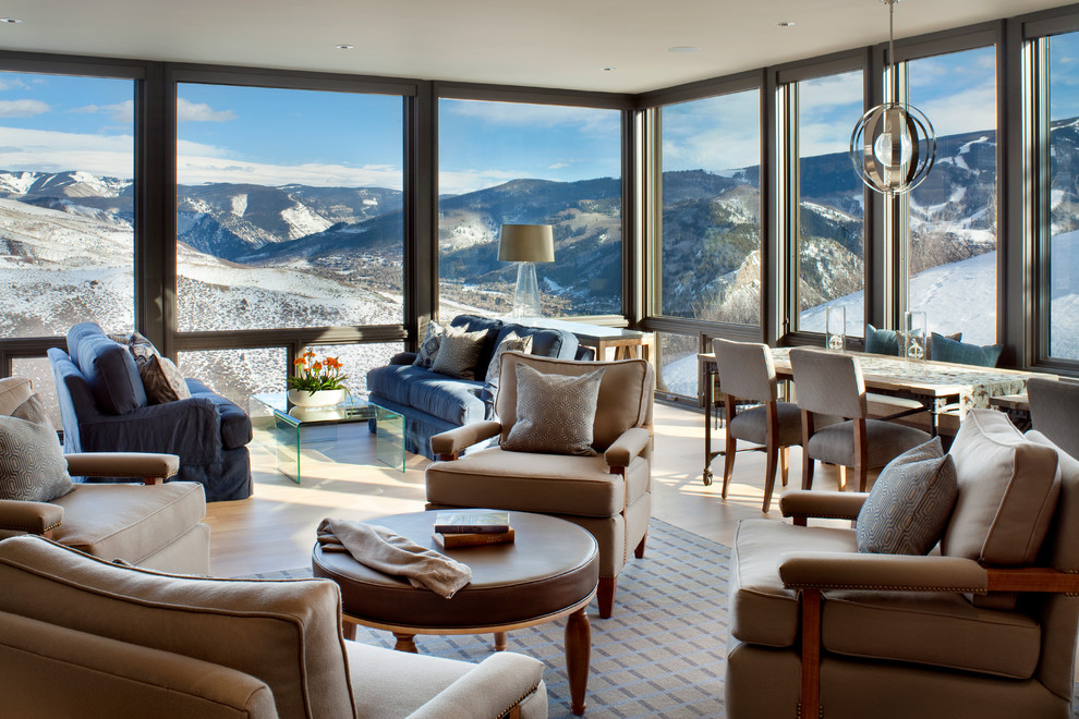 living room with amazing alpine view