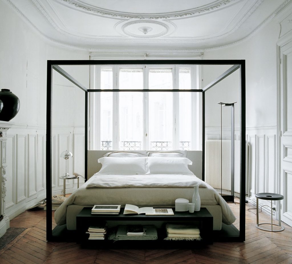 modern four poster bed