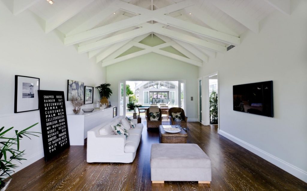modernist living room plan with natural light