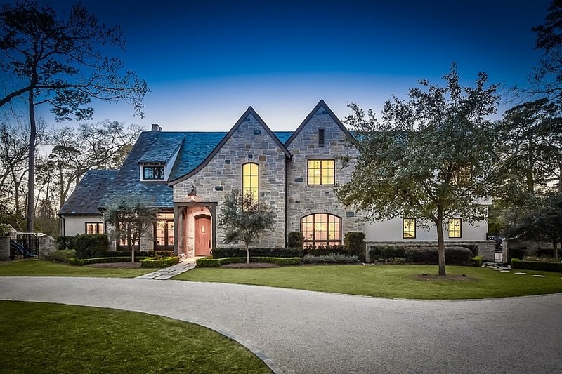 traditional two story american home in texas