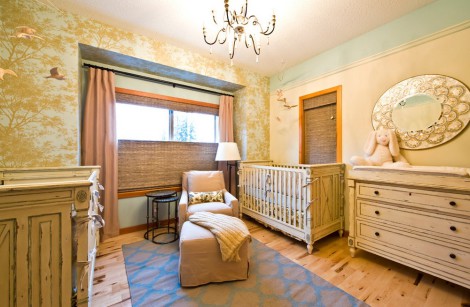 traditional wooden furniture in childrens nursery