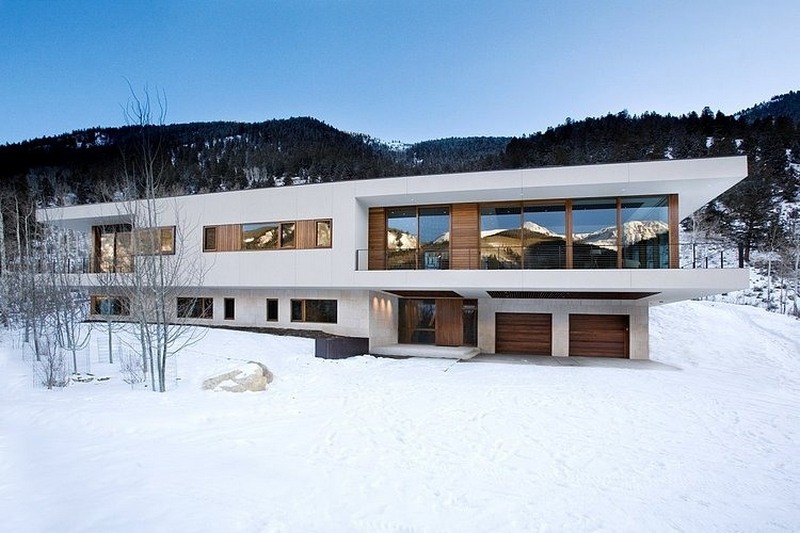 two story house overlooking mountain range