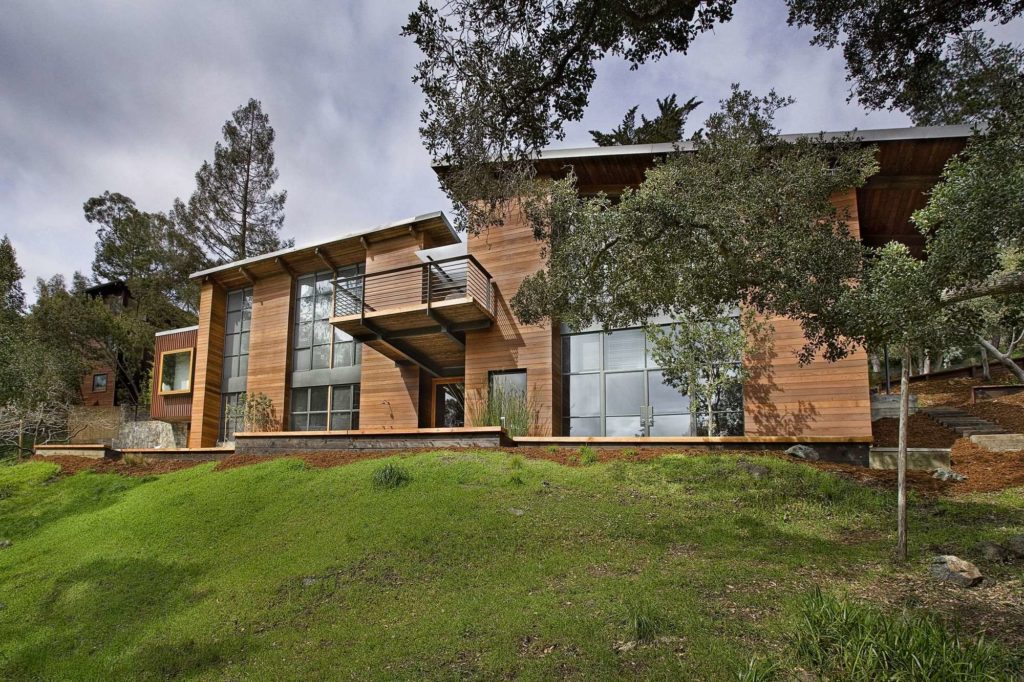 wood panelled house contemporary and modern