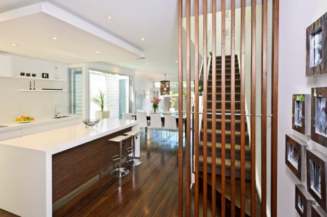 wood under counter of kitchen island