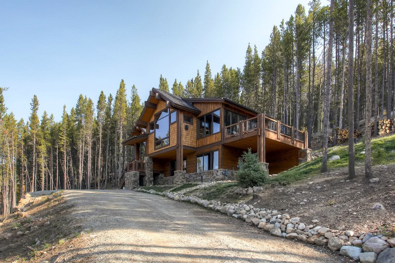 wooden house in forest