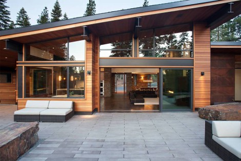 Shed roof and great room opening up to patio