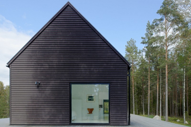 black house with tiles