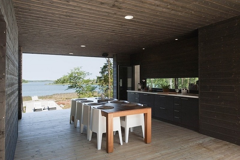 dining room with open window to the out doors