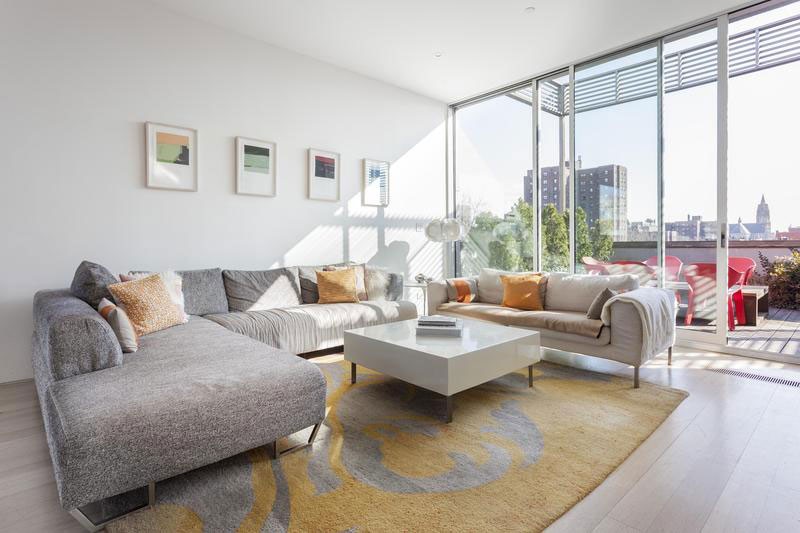 light sofa and natural light living room