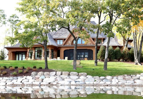 screened patio with lake view