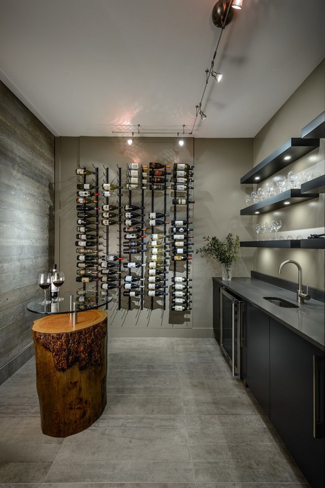 wine cellar with rack