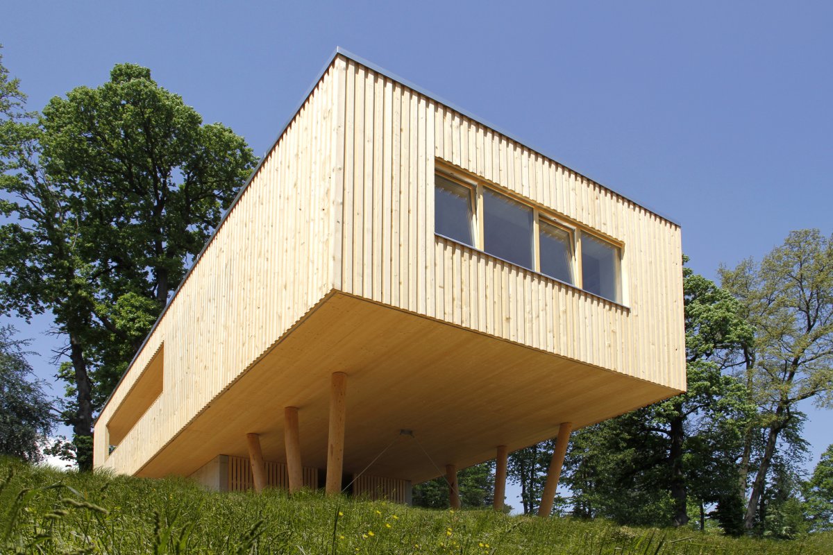 wooden house on stilts