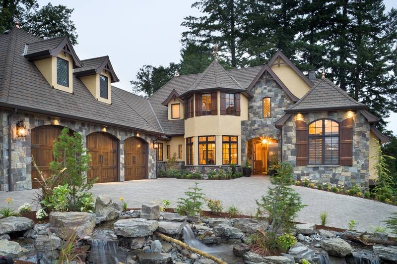 canadian stone facade home chalet