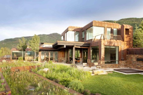 metal house with mountain view